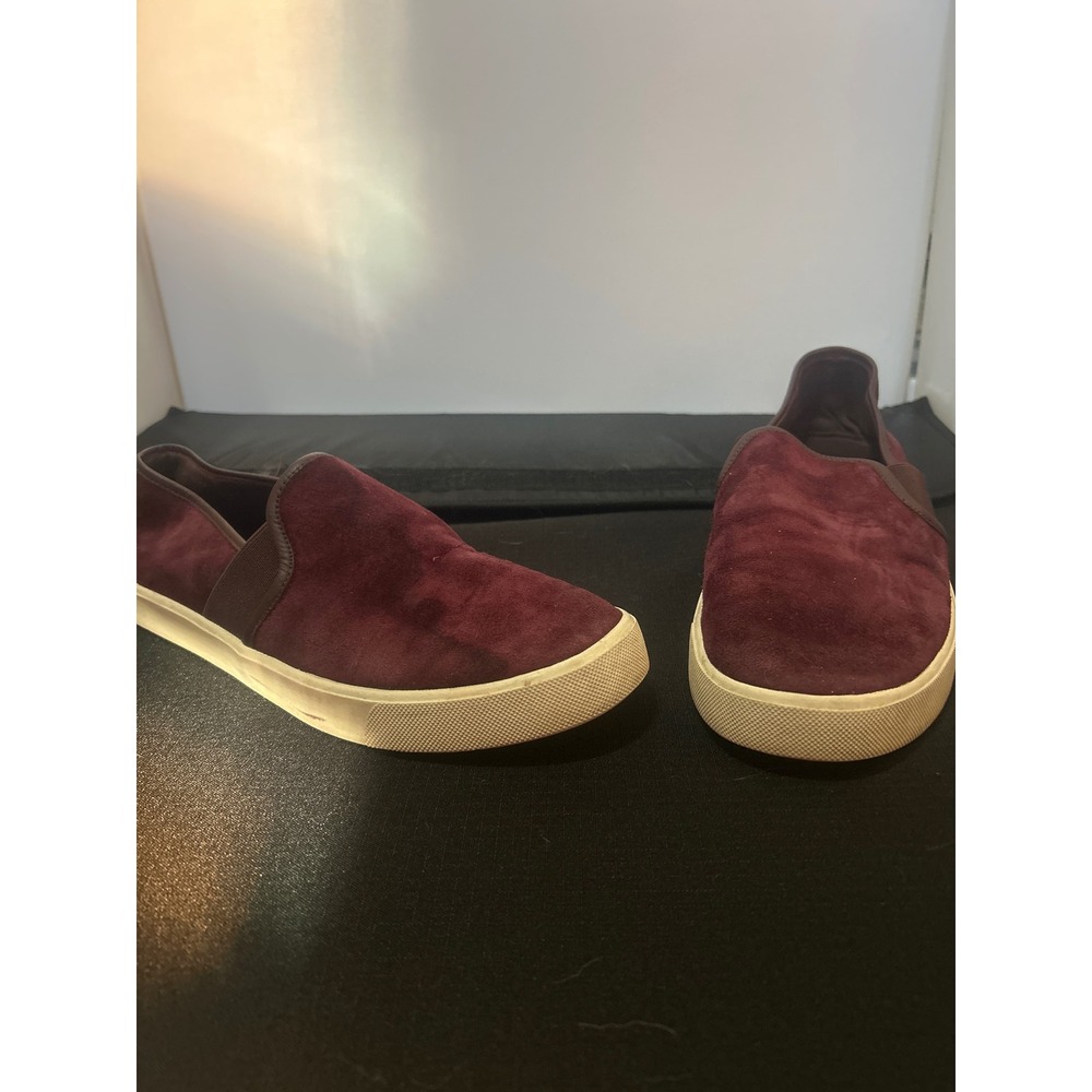 Vince‎ Women's Suede Leather Slip On Sneakers Maroon Casual Shoes
